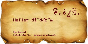 Hefler Ádám névjegykártya